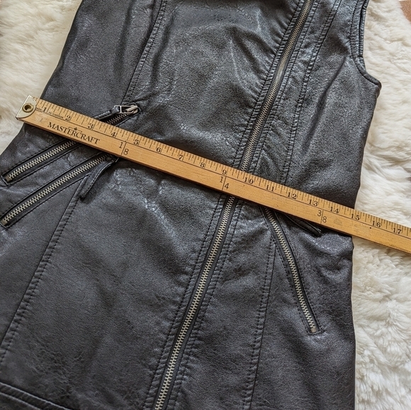 Noisy MAY faux leather moto biker jacket vest black women's xs - Picture 12 of 16